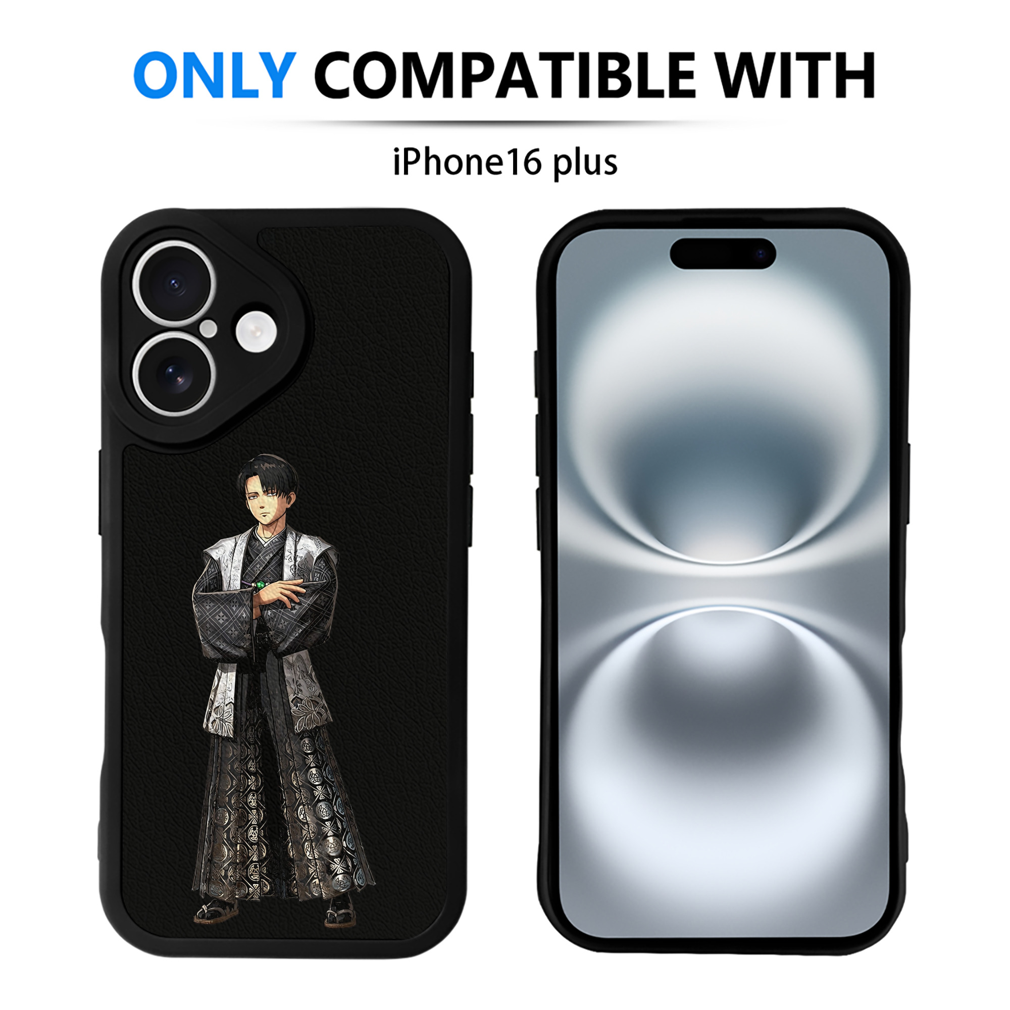 （画像用） 進撃の巨人 リヴァイ·アッカーマン Attack on Titan Levi Ackerman 【iPhone 16シリーズ対応】シリコンスマホケース（レザー調） 材質：シリコン